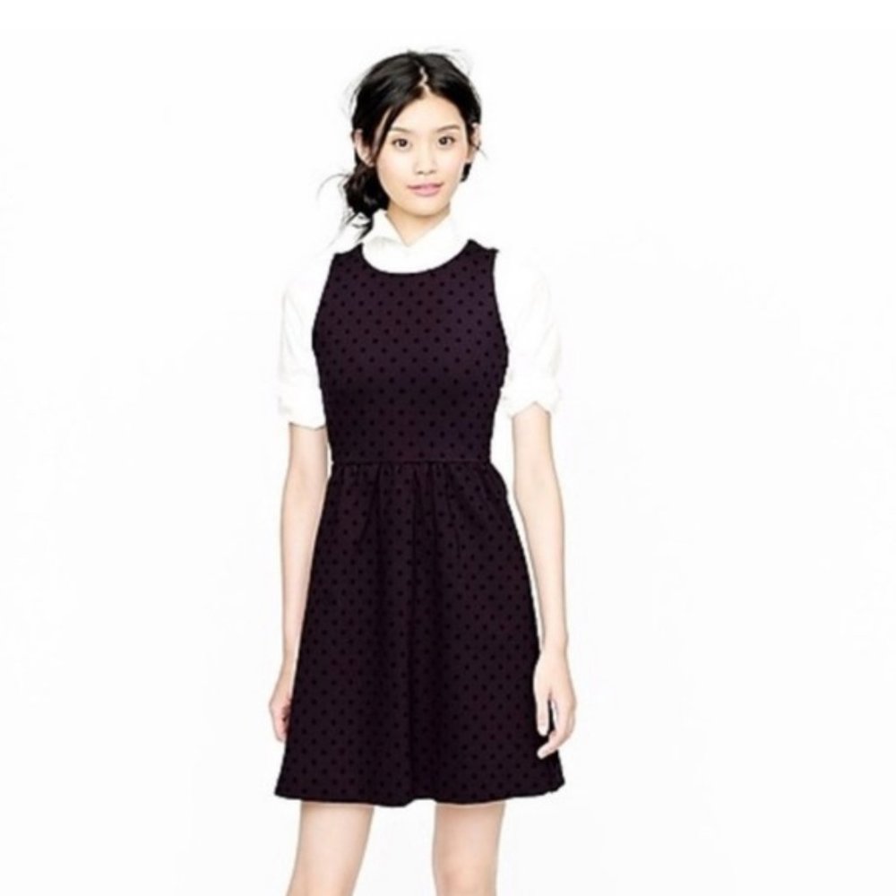 J. Crew Polka Dot Ponte Dress, Navy, Size XXS